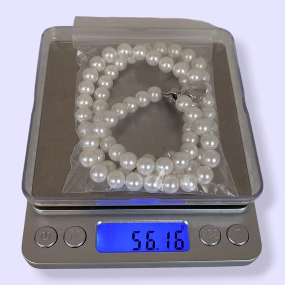 3pc Sterling Silver Faux Pearl Parure - Picture 9 of 9